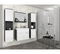 PIASKI Montréal XL Ensemble de meubles de salle de bain avec lavabo inclus, différentes couleurs (Matera/blanc brillant)