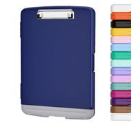 Piasoenc Porte-bloc avec rangement, boîte d'organisation 21,6 x 27,9 cm avec porte-stylo et dossier papier A4 Legal, plastique robuste, folio et ouverture latérale, clip discret pour infirmières