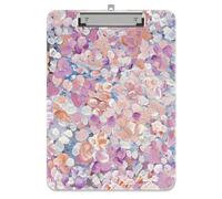 Piasoenc Porte-bloc en plastique, joli tableau à clip décoratif, 22,9 x 31,8 cm, A4 standard pour infirmières, étudiants, bureau, floral