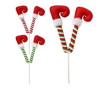 Piators pour les pieds d'arbre de Noël, Médiators pour les jambes de Noël | Choix de jambes de Noël en peluche | 3 médiators de garniture en peluche rayé pour la décoration de la maison de fête