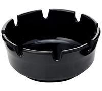 Piazza 6 cendriers d'extérieur design rond en plastique 10 cm - Cendriers de table pour cigarettes et cigares, convient pour maison, jardin, bar, restaurant, hôtel - Couleur noire [6 pièces]