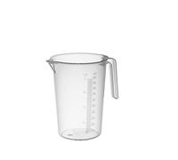 PIAZZA - Carafe professionnelle en plastique avec poignée ouverte, capacité 1L, cruche pour eau et liquides alimentaires - Mesure graduée pour peser des aliments avec balance de cuisine, fabriquée en