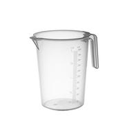 PIAZZA - Carafe professionnelle en plastique avec poignée ouverte, capacité 2L, cruche pour eau et liquides alimentaires - Mesure graduée pour peser des aliments avec balance de cuisine, fabriquée en