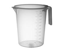 PIAZZA - Carafe professionnelle en plastique avec poignée ouverte, capacité 5L, cruche pour eau et liquides alimentaires - Mesure graduée pour peser des aliments avec balance de cuisine, fabriquée en