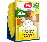 PIC Anti Moucherons Plantes Interieur - 30x Piege Moucherons Interieur efficaces et fiables, Piège anti moucheron recto-verso Excellente alternative à l'insecticide moucheron, jusqu'à 6 mois par piège