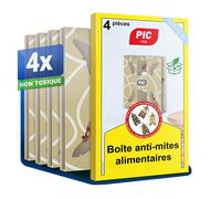 PIC Boîte Anti Mites Alimentaires - 2x2 pièges à phéromones, protection longue durée contre mites alimentaires