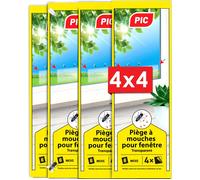 PIC- Piège à Mouches pour fenêtre - 4x4=16 pièces - Piège à Colle Non Toxique et inodore pour Attraper Les Mouches