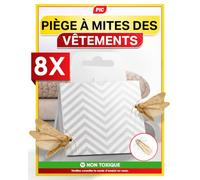 PIC Piège Mites Textiles - Anti Mites Textiles pour Armoire et Placard, Piège à Phéromones Non Toxique, Protection Anti Mites Vetements Longue Durée 3 Mois, Lot de 8