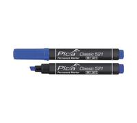 Pica Marqueur permanent Classic INSTANT WHITE bleu graduation 2 - 6 mm pointe conique Quantité:10
