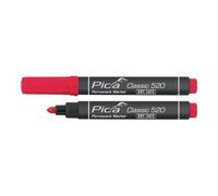 Pica Marqueur permanent Classic INSTANT WHITE rouge graduation 1 - 4 mm pointe ronde Quantité:10