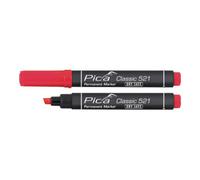 Pica Marqueur permanent Classic INSTANT WHITE rouge graduation 2 - 6 mm pointe coniqu Quantité:10