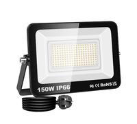 PICAA 150W Projecteur LED Exterieur, 15000LM 4000K Blanc Chaud Spot LED | avec EU Prise, Eclairage Mural pour Jardin, Patio, Garage, Entrée