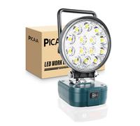 PICAA 42W Lampe de Travail LED Sans Fil pour Bosch 18/20 V | Projecteur LED Portable avec port de charge USB et type C pour Travaux, Chantier, Garage, Camping (pas de Batterie)