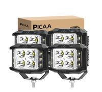 PICAA Phare de Travail LED, 4PCS 4 Pouces 35W Blanc Projecteur LED | Lumière de Travail,IP67 étanche,Tireur latéral,Spot/Flood Combo,Hors Route pour Jeep Camion ATV SUV Voiture Bateau,12V 24V