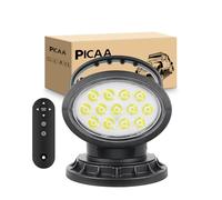 PICAA Phare de Travail LED,5D Projecteur d'urgence Lampe de travail | Base magnétique portable Spot 38W 12V 24V , Rotation à 360° Lampe de travail LED avec télécommande, pour voiture 4x4 SUV
