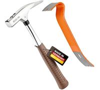 PICARD marteau de charpentier no. 298 + Mini pied-de-biche BlackGiant® | Sticker | Outil couvreur professionnel 600 g | Manche acier chromé-molybdène | Porte-clou magnétique | Avec arrache clou