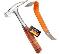 PICARD marteau de charpentier no. 790 1/2 + Mini pied-de-biche BlackGiant® | Sticker | Outil couvreur professionnel 800 g | Manche acier chromé-molybdène | Porte-clou magnétique | Avec arrache clou