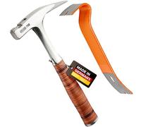 PICARD marteau de charpentier, surface rugueux, no. 790 | Pied-de-biche | BlackGiant® + Sticker | Marteau charpentier professionnel 800 g | Manche cuir | Tout acier | Hammer | Avec arrache clou