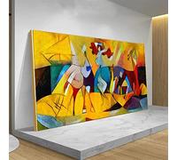Picasso Célèbre Peinture Toile Grande Taille pour Salon Maison Or Cadre Décor Moderne Abstrait Mur Art Photo Impressions 31x59inch/80x150cm Avec Cadre Doré