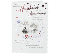 Piccadilly Carte d'anniversaire traditionnelle pour mari 9 x 15 cm