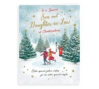 Piccadilly Greetings A41324 Carte de Noël traditionnelle pour beau-fils et belle-fille 20,3 x 15,2 cm
