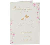 Piccadilly Greetings Belle carte de vœux avec revêtement pailleté Motif fleurs pensant à toi