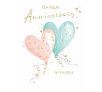 Piccadilly Greetings Carte d'anniversaire « On Your Anniversary With Love » - Ballons - 20,3 x 15,2 cm