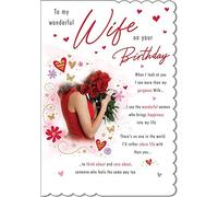 Piccadilly Greetings Carte d'anniversaire traditionnelle pour femme - 22,9 x 15,2 cm, A20196