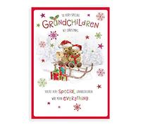 Piccadilly Greetings Carte de Noël mignonne pour les petits-enfants - 22,9 x 15,2 cm - Regal Publishing (C85478)