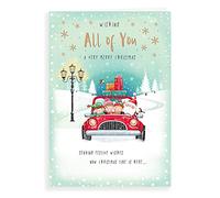 Piccadilly Greetings Group Ltd Avant-garde H95035 Studios Carte de Noël avec personnage To All Of You Blanc/rouge/vert, 22,9 x 15,2 cm