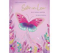 Piccadilly Greetings Group Ltd Carte d'anniversaire moderne pour belle-sœur - 20,3 x 15,2 cm, A11715, lavande