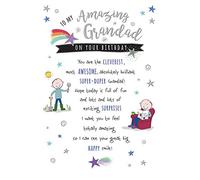 Piccadilly Greetings Group Ltd Carte d'anniversaire pour grand-père - 17,8 x 12,7 cm - Gris