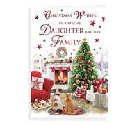 Piccadilly Greetings Group Ltd Carte de Noël traditionnelle pour fille et famille - 22,9 x 15,2 cm - Royal Publishing, multicolore, C85382