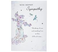 Piccadilly Greetings Group Ltd Carte de vœux « WONDERFULLY WORDED WITH DEEPEST SYMPATHY » - 17,8 x 12,7 cm, blanc, gris, noir