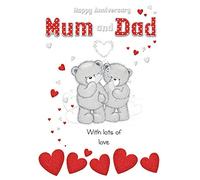 Piccadilly Greetings Jolie carte d'anniversaire pour maman et papa - 22,9 x 15,2 cm - Gris