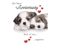 Piccadilly Greetings Jolie carte d'anniversaire pour votre anniversaire de mariage - 20,3 x 15,2 cm, blanc, marron, rouge