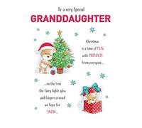 Piccadilly Greetings Jolie carte de Noël pour petite-fille - 22,9 x 15,2 cm