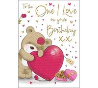 Piccadilly Greetings Regal Publishing C80031 Carte d'anniversaire Inscription One I Love 22,9 x 15,2 cm Rouge/marron/beige