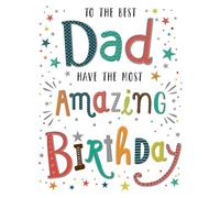 Piccadilly Greetings Regal Publishing C80656 Carte d'anniversaire moderne pour papa, blanc, noir, rouge, gris, vert, 20,3 x 15,2 cm