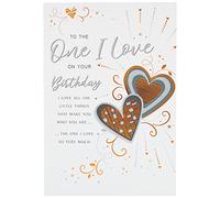 Piccadilly Greetings Regal Publishing C80751 Carte d'anniversaire moderne Inscription One I Love Gris 22,9 x 15,2 cm