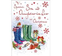 Piccadilly Greetings Regal Publishing Carte de Noël traditionnelle pour beau-fils et belle-fille 22,9 x 15,2 cm