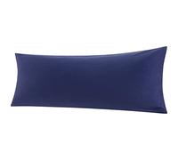 PiccoCasa 1pcs Taie de Traversin 100% Coton Long Taies Oreiller Doux Respirant Oreiller Covertures avec Fermeture éclair Chambre Hôtel [Size] Bleu Marin 40 x 145cm
