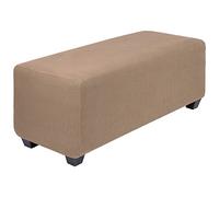 PiccoCasa Housse de Pouf très Extensible avec Ourlet élastique - Housse de Tabouret de Rangement en Tissu Jacquard Doux à Petits Carreaux - Housse de Tabouret de Rangement rectangulaire - Taille XL