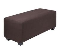 PiccoCasa Housse de Pouf très Extensible avec Ourlet élastique - Housse de Tabouret de Rangement en Tissu Jacquard Doux à Petits Carreaux - Housse de Tabouret de Rangement rectangulaire - Terre