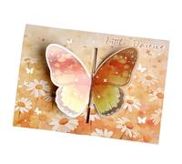 Piceioep Belle carte papillon aquarelle avec détails 3D complexes, idéale pour envoyer des vœux sincères, invitation à une fête papillon