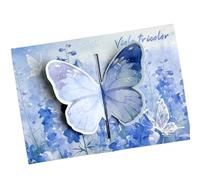 Piceioep Belle carte papillon aquarelle avec détails 3D complexes, idéale pour envoyer des vœux sincères, invitation à une fête papillon