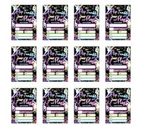Piceioep Lot de 12 cartes d ' anniversaire imprimées fluorescentes 12, 7 x 17, 8 cm, invitations en papier brillant pour fêtes d ' anniversaire d ' et cartes de vœux en papier de célébration
