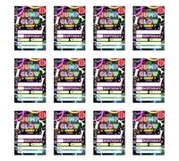 Piceioep Lot de 12 cartes d ' anniversaire imprimées fluorescentes 12, 7 x 17, 8 cm, invitations en papier brillant pour fêtes d ' anniversaire d ' et cartes de vœux en papier de célébration