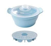 Piceioep Marmites à Vapeur pour Micro-Ondes en Silicone avec Couvercle et poignée Panier à Vapeur Conception Pliable pour des Repas Batterie de Cuisine à Micro-Ondes à Cuisson Rapide de 42 oz