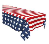 Piceioep Nappe décorative pour la fête de l ' indépendance avec Classique à Rayures étoiles, idéale pour la Maison, la Cuisine et Le Restaurant, Nappe Drapeau américain
